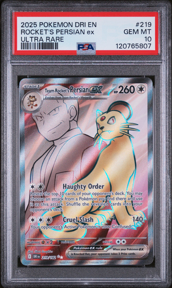 Team Rocket's Persian - 219/182 - Destined Rivals - PSA Graded Card 10 - #120765807