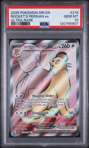 Team Rocket's Persian - 219/182 - Destined Rivals - PSA Graded Card 10 - #120765807