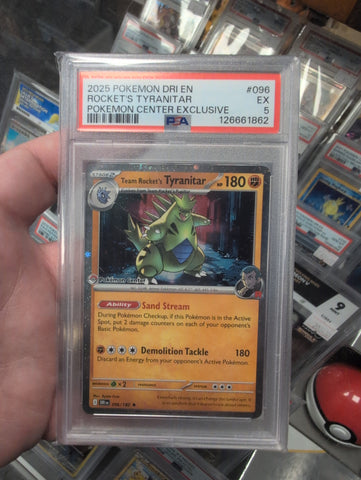 Team Rocket's Tyranitar - 096/182 - Destined Rivals - Pokemon Center Stamped - PSA Graded Card 5 - #126661862