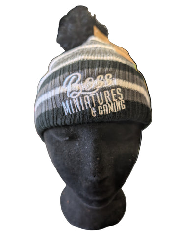 Boss Minis Beanie with Bobble - Black/Graphite Grey/White