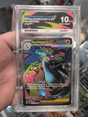 Mega Charizard X ex - 109/094 - Phantasmal Flames - ACE Graded Card 10 - #800819