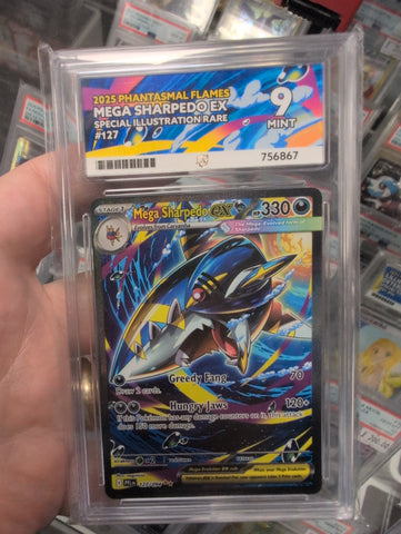 Mega Sharpedo ex - 127/094 - Phantasmal Flames - Ace Graded Card 9 - #756867