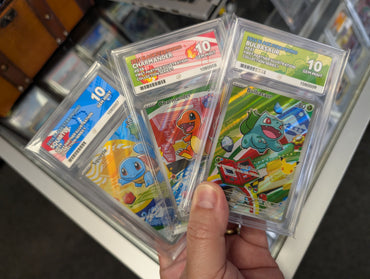 Bulbasaur & Charmander & Squirtle - 037 & 038 & 039 - Black  Star Promo - ACE Graded Card 10 - #1080007 & 1080008 & 1080009 - All Perfect Sub Grades