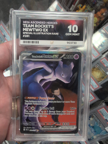 Team Rocket's Mewtwo ex - Ascended Heoes - 281/217 - ACE Graded Card 10 - #903730