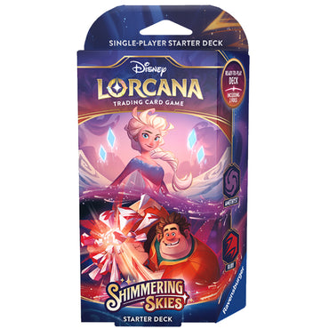 DISNEY LORCANA TRADING CARD GAME – SHIMMERING SKIES – STARTER DECK - AMEPHYST & RUBY - ELSA & WRECK-IT-RALPH