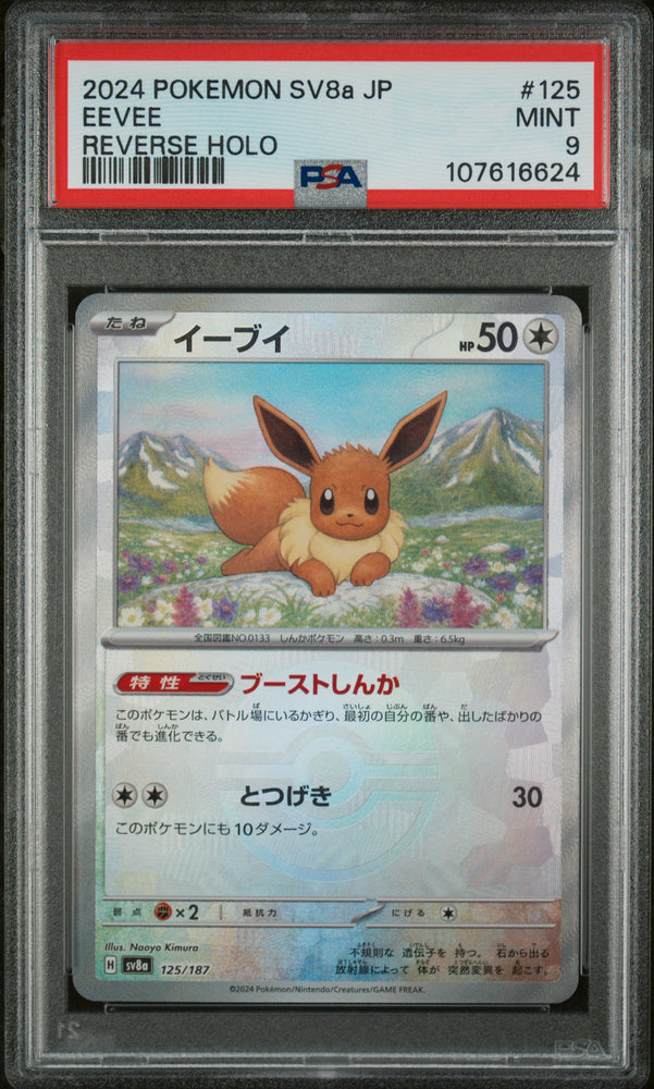 Eevee - Pokeball - Terrestrial Festival - 125/187 - PSA Graded Card 9 - #107616624