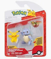Pokemon 3-pack Battle Figure - Wartortle, Pikachu & Flapple