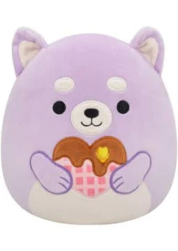 Squishmallows 7.5 Plush - Hoyt Lilac Shibu Inu with a waffle