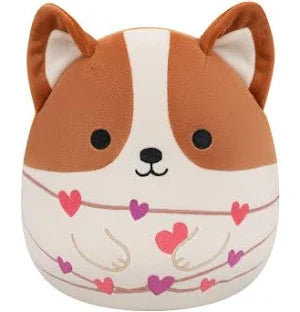Squishmallows 7.5 Plush - Reginald the Corgi with Love Hearts