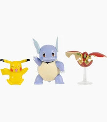 Pokemon 3-pack Battle Figure - Wartortle, Pikachu & Flapple