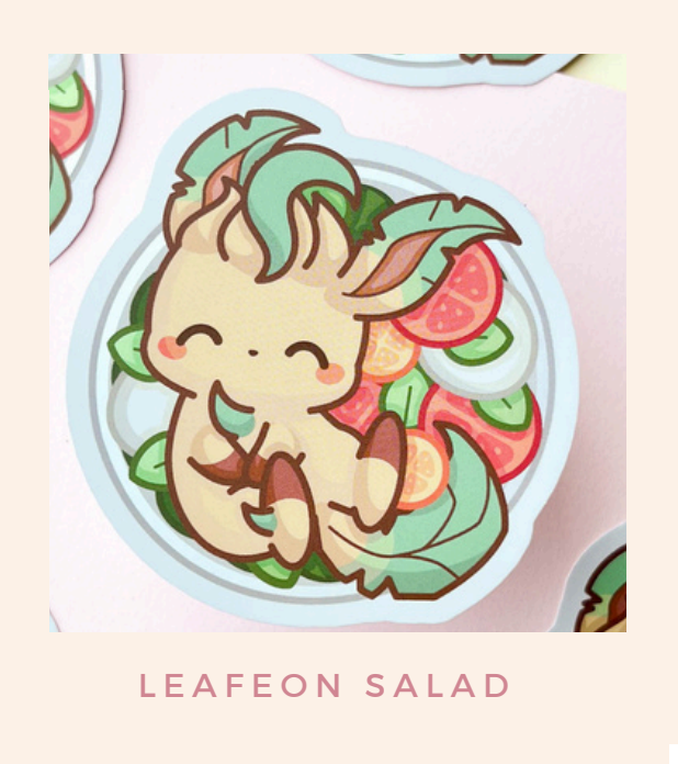 Poroful Stickers - Vinyl 3" Sticker Pokemon - Leafeon Salad