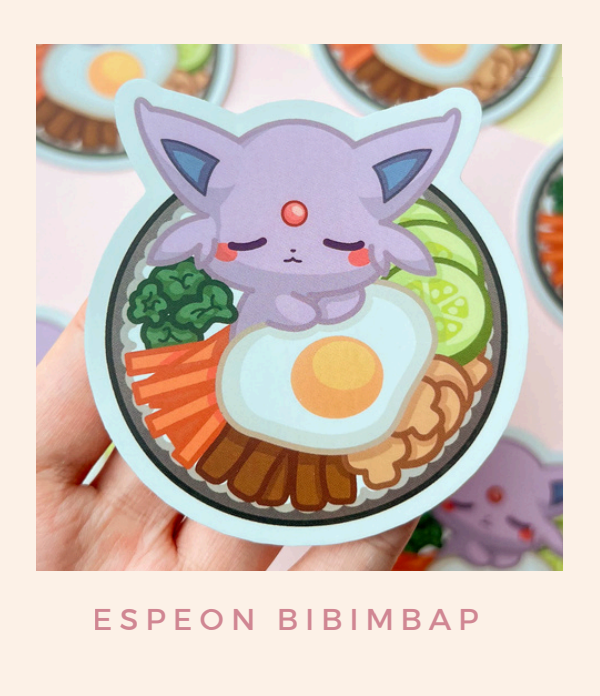 Poroful Stickers - Vinyl 3" Sticker Pokemon - Espeon Bibimbap