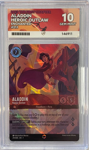 Aladdin - Heroic Outlaw (Enchanted) (211/204) [The First Chapter] - ACE Graded Card 10 - #146911