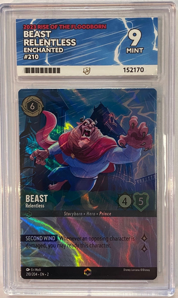 Beast - Relentless (Enchanted) (210/204) [Rise of the Floodborn] - ACE Graded Card 9 - #152170