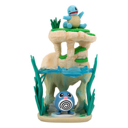Pokemon Select 6" Enviroment Figure Pack - Shoreside Lake & Poliwag & Squirtle 2"