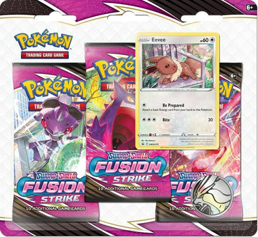 Pokemon TCG: Sword & Shield 8 Fusion Strike 3-Pack Booster - Eevee