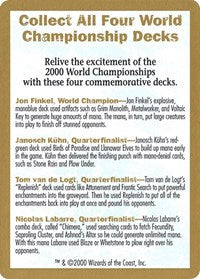 2000 World Championship Advertisement Card [World Championship Decks]