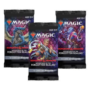 forgotten realms booster box Magic: The Gathering Adventures in the - Set Pack Foil Mythic Borderless Planeswalker appear in 4% of boosters. MTG: Dungeons & Dragons: Adventures