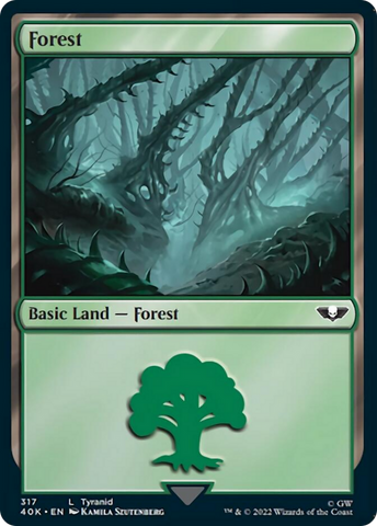 Forest (317) (Surge Foil) [Universes Beyond: Warhammer 40,000]