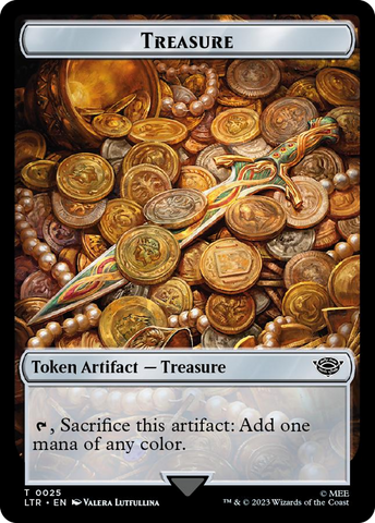Treasure // Food (0022) Double-Sided Token (Surge Foil) [The Lord of the Rings: Tales of Middle-Earth Tokens]