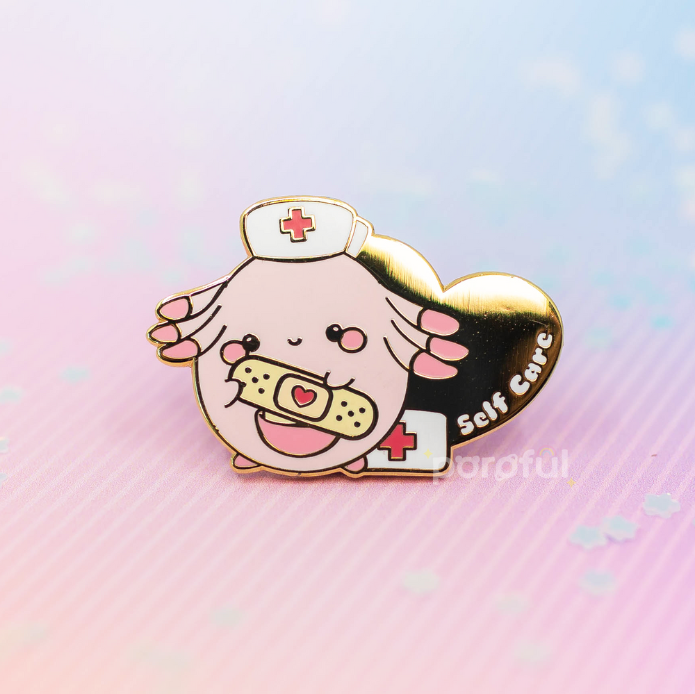 Chansey Self Care Enamel - Pokemon Pin Badge by Poroful