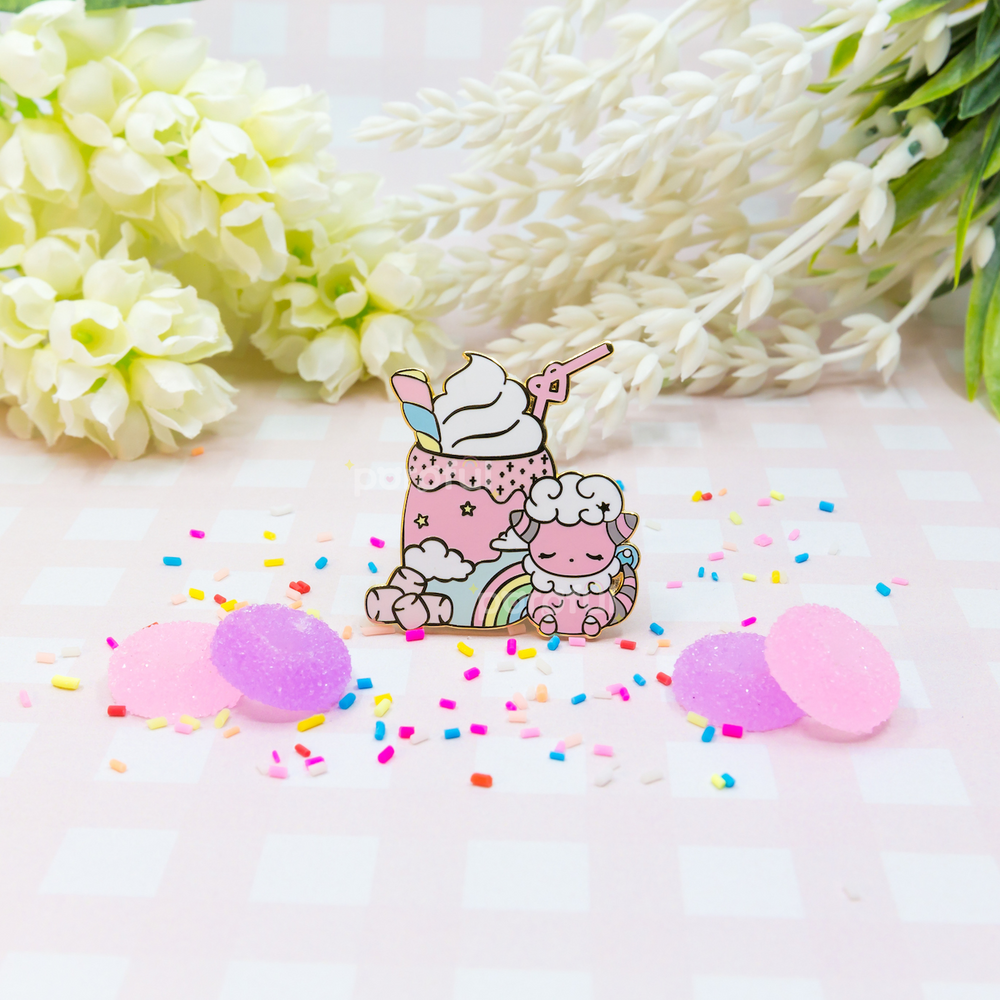 Flaaffy Marshmallow Milkshake - Pokemon Pin Badge by Poroful