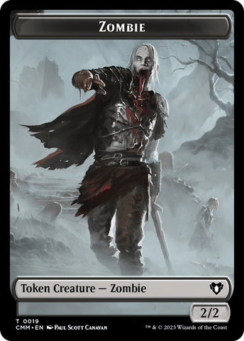 Zombie (0019) // Emblem - Ob Nixilis of the Black Oath Double-Sided Token [Commander Masters Tokens]