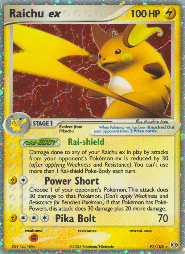 Raichu ex 97/106 Ultra Rare Ex selling Emerald LP to NM