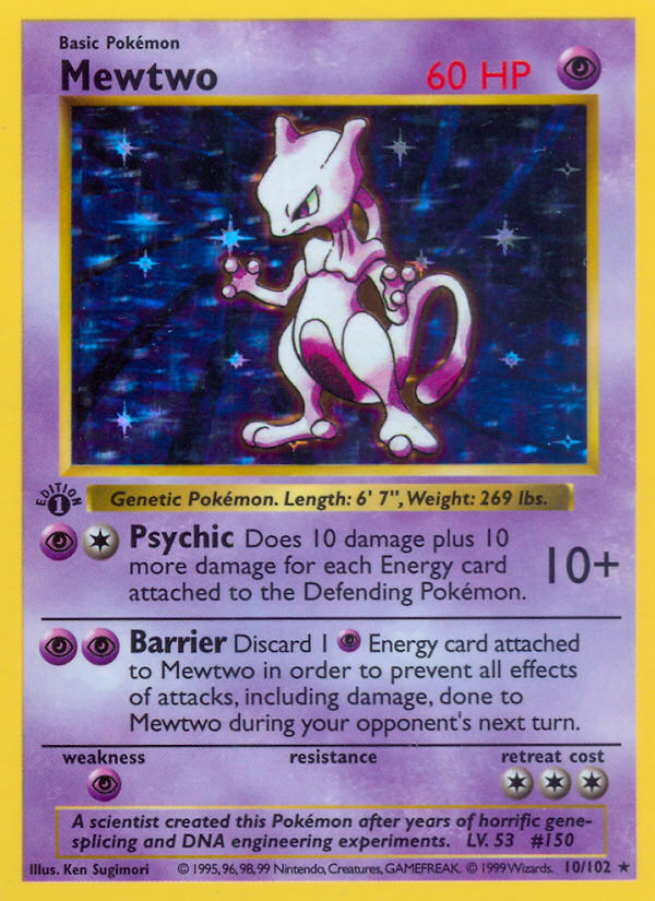 Pokémon Mewtwo Shadowless orders Base Set