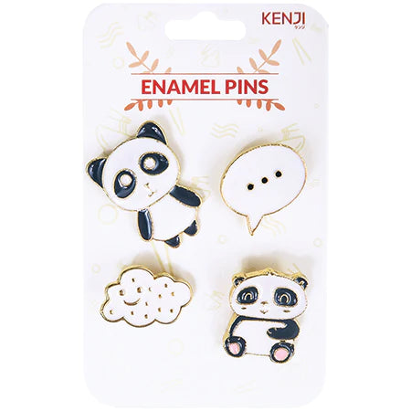 METAL PIN BADGE 4PCS - PANDA NEW