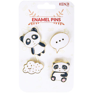 METAL PIN BADGE 4PCS - PANDA NEW