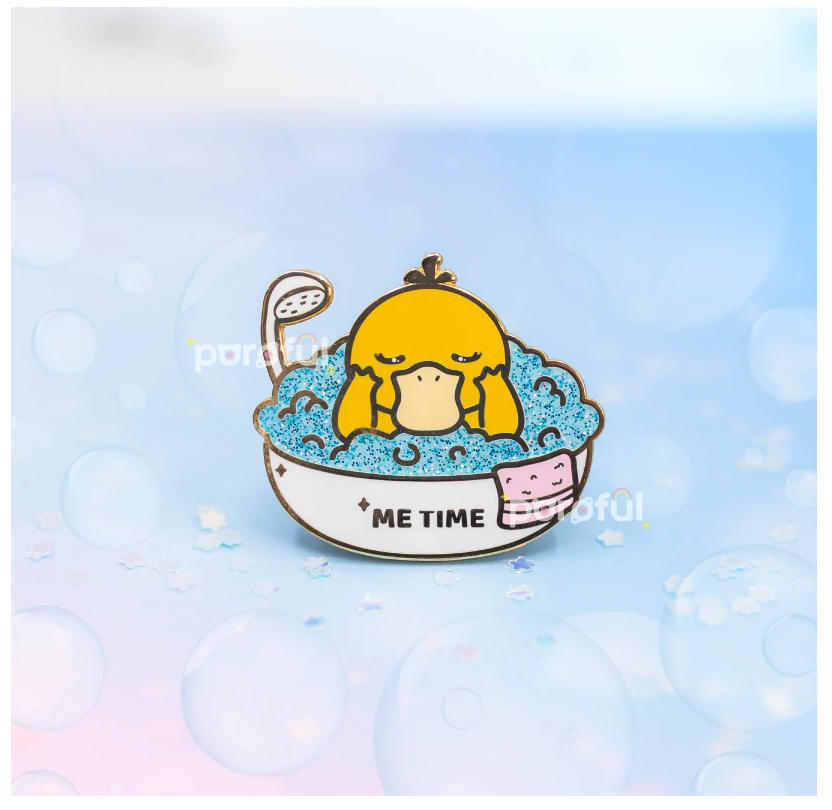 Pokemon - Psyduck "Me Time" Enamel Pin by Poroful