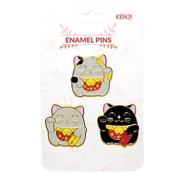 METAL PIN BADGE 3PCS - FORTUNE CAT