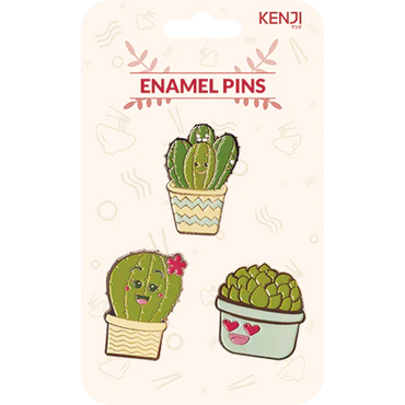 METAL PIN BADGE 3PCS - CACTUS
