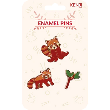 METAL PIN BADGE 3PCS - RED PANDA