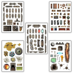 Scenery Add-Ons for RPG Battle Mats (Pack of 5 A4 sheets)