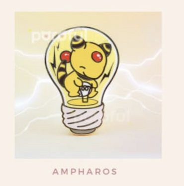 Ampharos - Pokemon Pin Badge by Poroful
