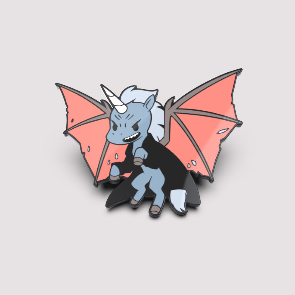 TeeTurtle - UNSTABLE GAMES - WINGED HORRORCORN- ENAMAL PIN