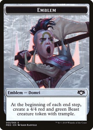 Emblem - Domri, Chaos Bringer [Mythic Edition Tokens]