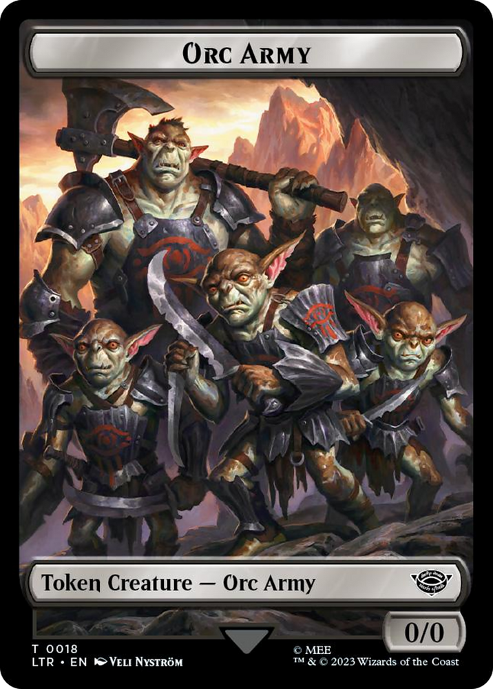 Orc Army (0018) // Food (0022) Double-Sided Token (Surge Foil) [The Lord of the Rings: Tales of Middle-Earth Tokens]