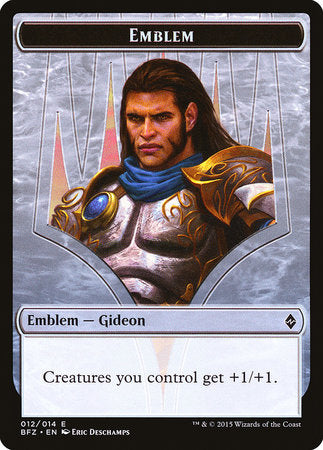 Emblem - Gideon, Ally of Zendikar [Battle for Zendikar Tokens]