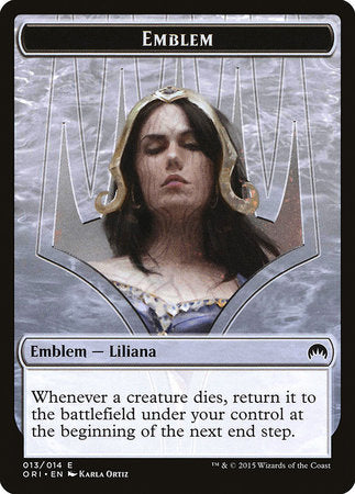 Emblem - Liliana, Defiant Necromancer [Magic Origins Tokens]