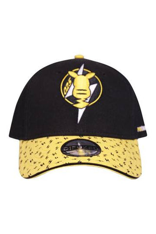 POKEMON Pika #025 Badge Adjustable Baseball Cap, Unisex, Black/Yellow