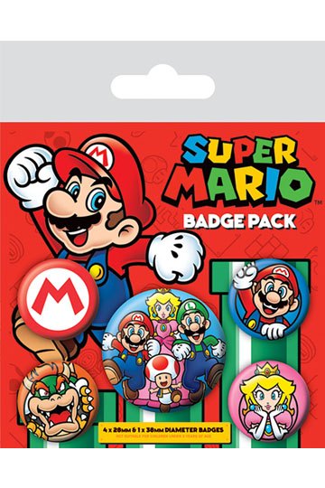 Super Mario Pin-Back Buttons 5-Pack