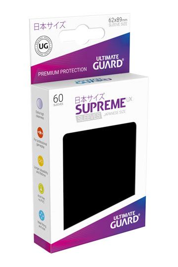 Ultimate Guard Supreme UX Sleeves Japanese Size Black (60) Card Sleeves (Japanese Size) Ultimate Guard