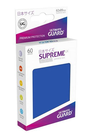 Ultimate Guard Supreme UX Sleeves Japanese Size Blue (60) Card Sleeves (Japanese Size) Ultimate Guard
