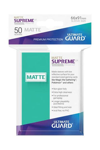 Ultimate Guard Supreme UX Sleeves Standard Size Matte Turquoise  (50)