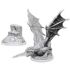 Nolzur's Marvelous Miniatures: White Dragon Wyrmling & Treasure Chest