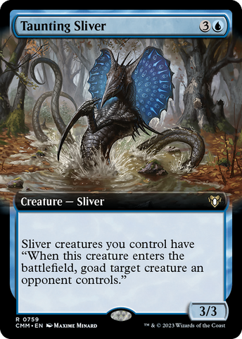Taunting Sliver (Extended Art) [Commander Masters]