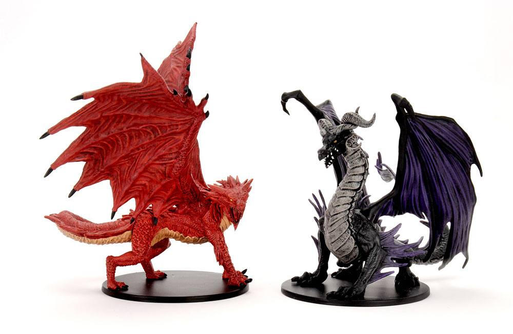 Deep Cuts: City of Lost Omens pre-painted  Miniatures 2-Pack Adult Red & Black Dragon